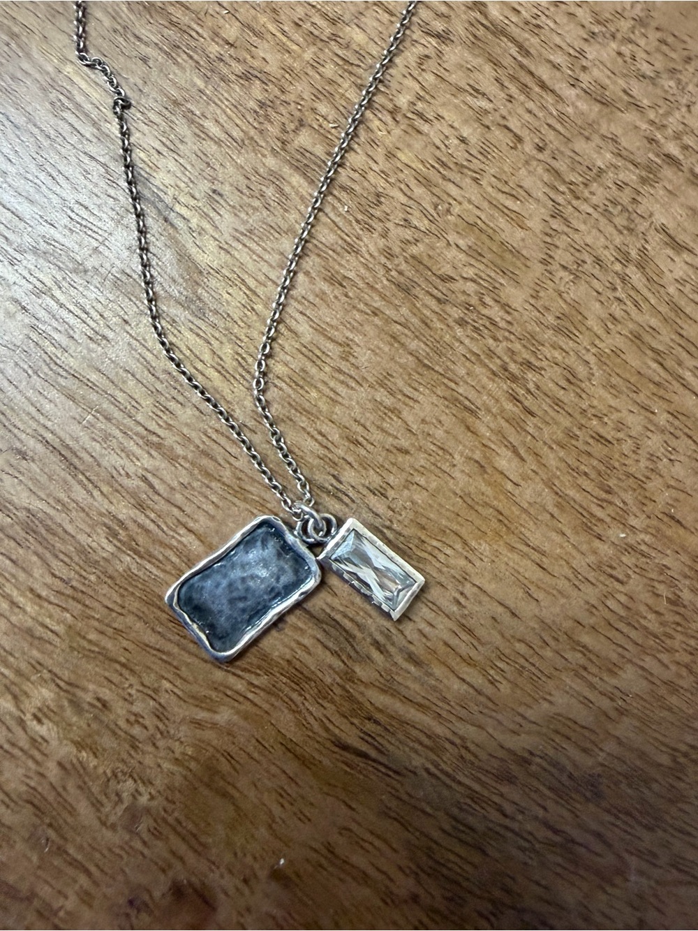 Silpada 925 Sterling Silver Rectangular Pendant with rectangular cz. Retired. - Picture 3 of 5